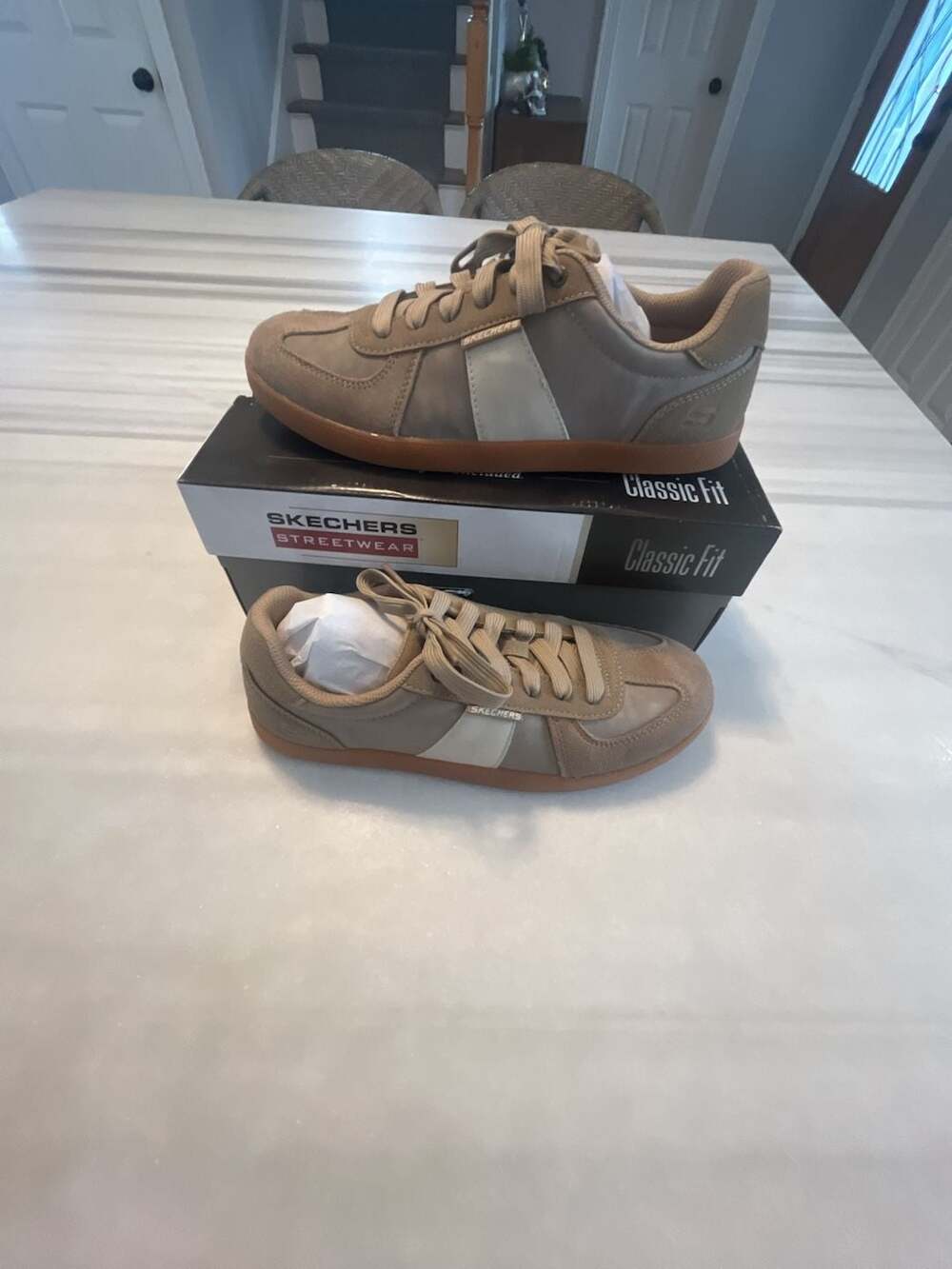 Skechers Placer Camilo Sneakers Taupe Classic Fit Air-Cooled Memory Foam Mens 8